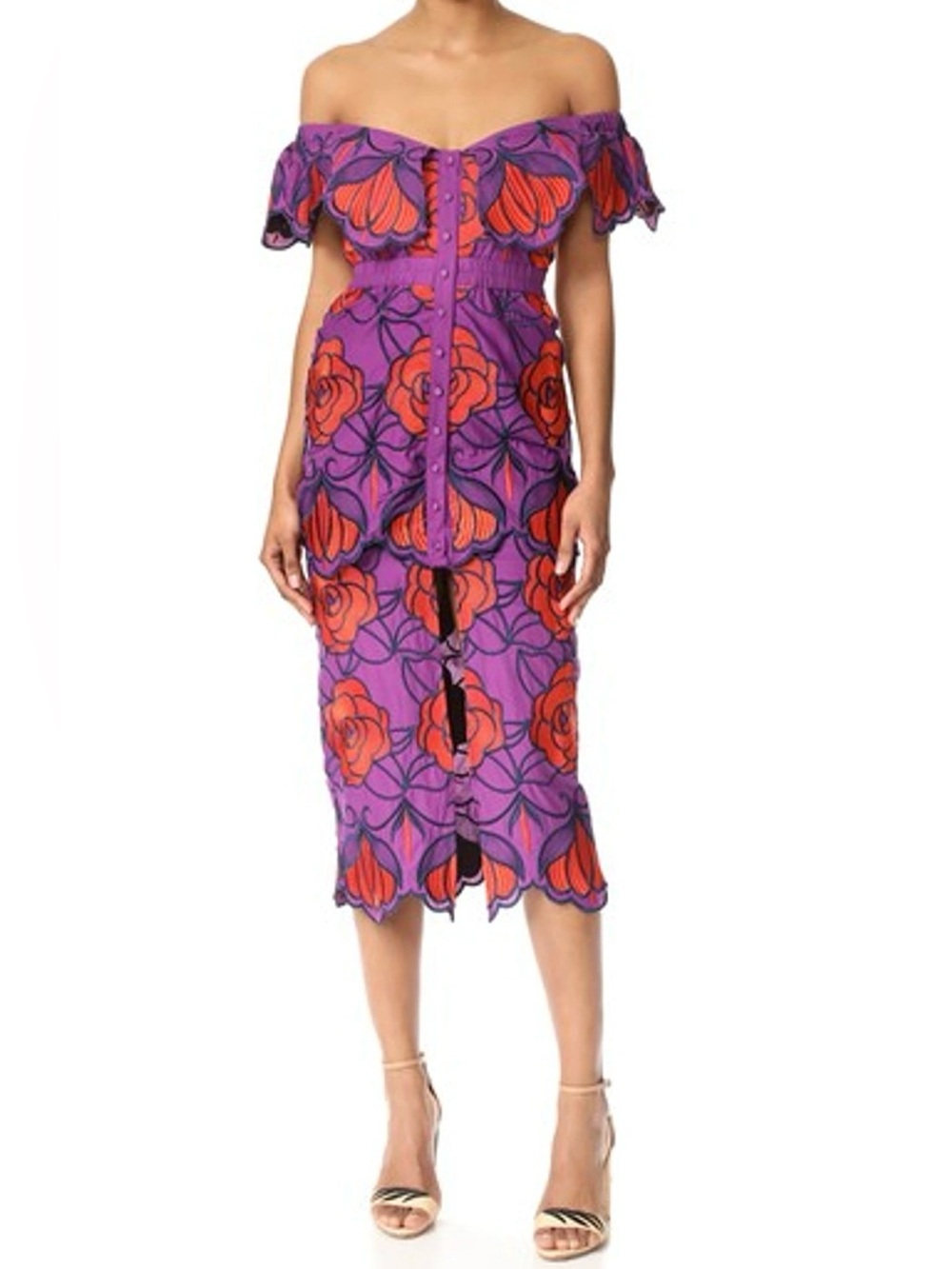 Alice McCall Tutti Fruitti Dress Midi Floral Dress in purple size 2